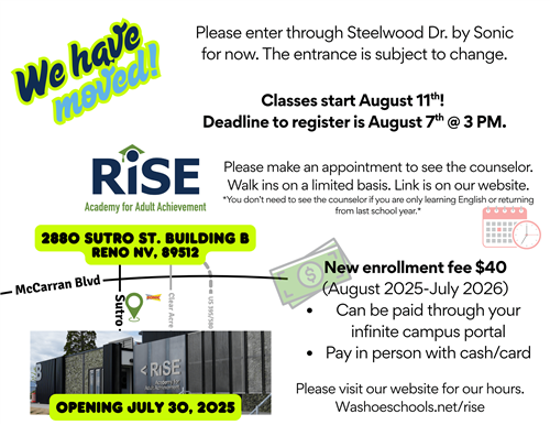 Opening july 30th classes start august 11th appointments needed for counselor